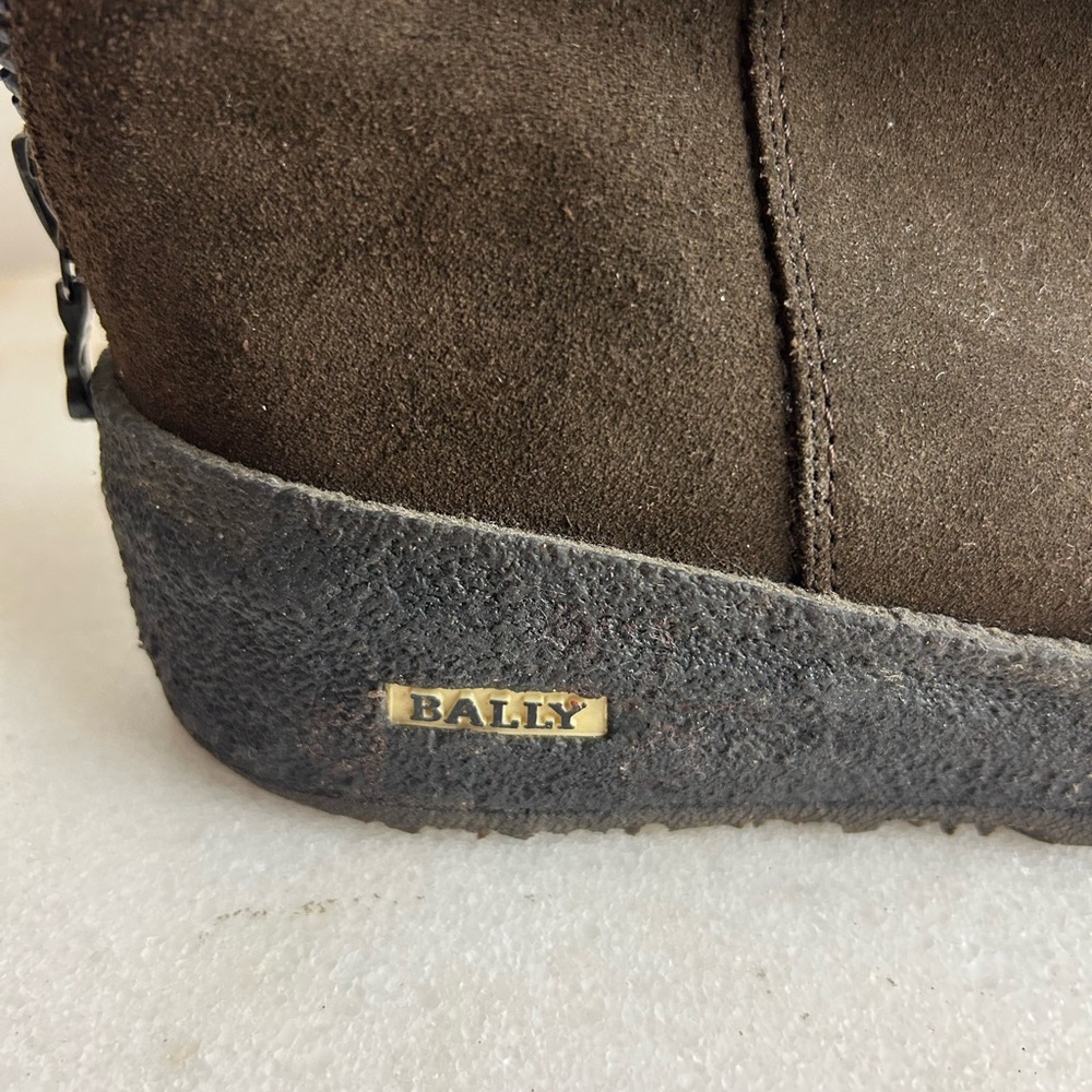 Bally Women’s Suede Ankle Sheepskin Lined Brown Boots - Picture 2 of 6